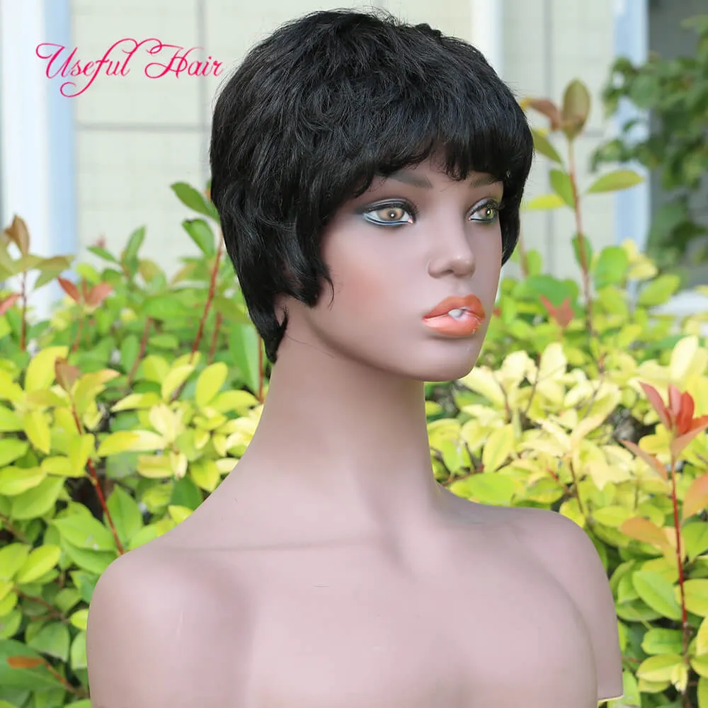 Straight human hair wigs short human hair wigs short wig Malaysian wet and wavy human hair wigs perruque Straight short Brazi