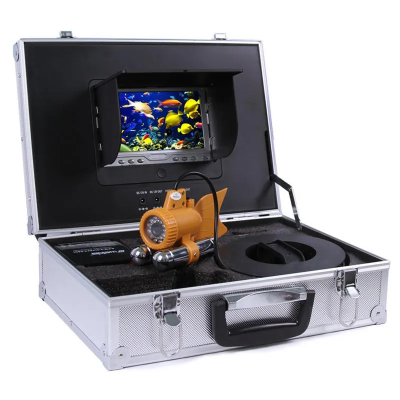 CR110-7 Under Water Fishing Camera System with 7 inch LCD Monitor 12pcs White LED Double Rod Camera - 100M 230V AU Plug