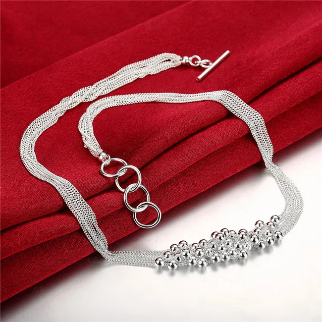 Necklace High grade 925 sterling silver Sixwire threepiece lightsoo jewelry set DFMSS137 Factory direct 925 silver necklace bracelet ear