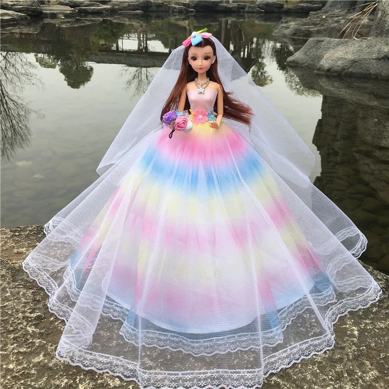 Compra online de Vestidos de baile coloridos vestidos de festa para boneca barbie  roupas de noiva de casamento(SEM BONECAS)