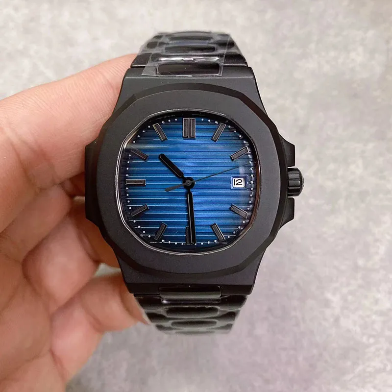 2020 U1 novo estilo automático gravado movimento 5711 relógio masculino cristal de safira mostrador azul relógio masculino 316 pulseira sem fio frete grátis