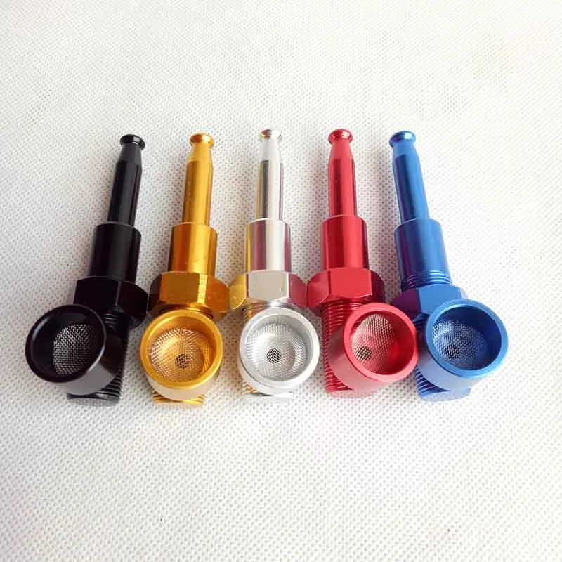 Screw Tobacco Hand Cigarette Smoking Pipe Metal Aluminum Alloy 5 colors 80mm Length Herbal Filter Tools Accessories