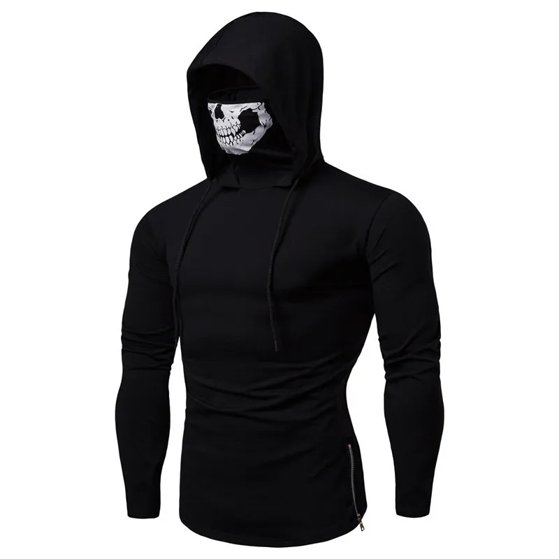 Sudadera Hombre Cuello Alto Con Capucha Y Mascarilla –