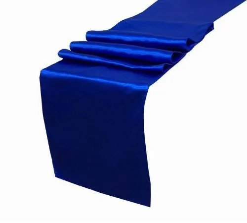 Оптовая продажа 25 шт. Royal Blue Satin стол бегунов 12 "x 108" Свадебные украшения, украшения партии оптом, лучшая цена бесплатно