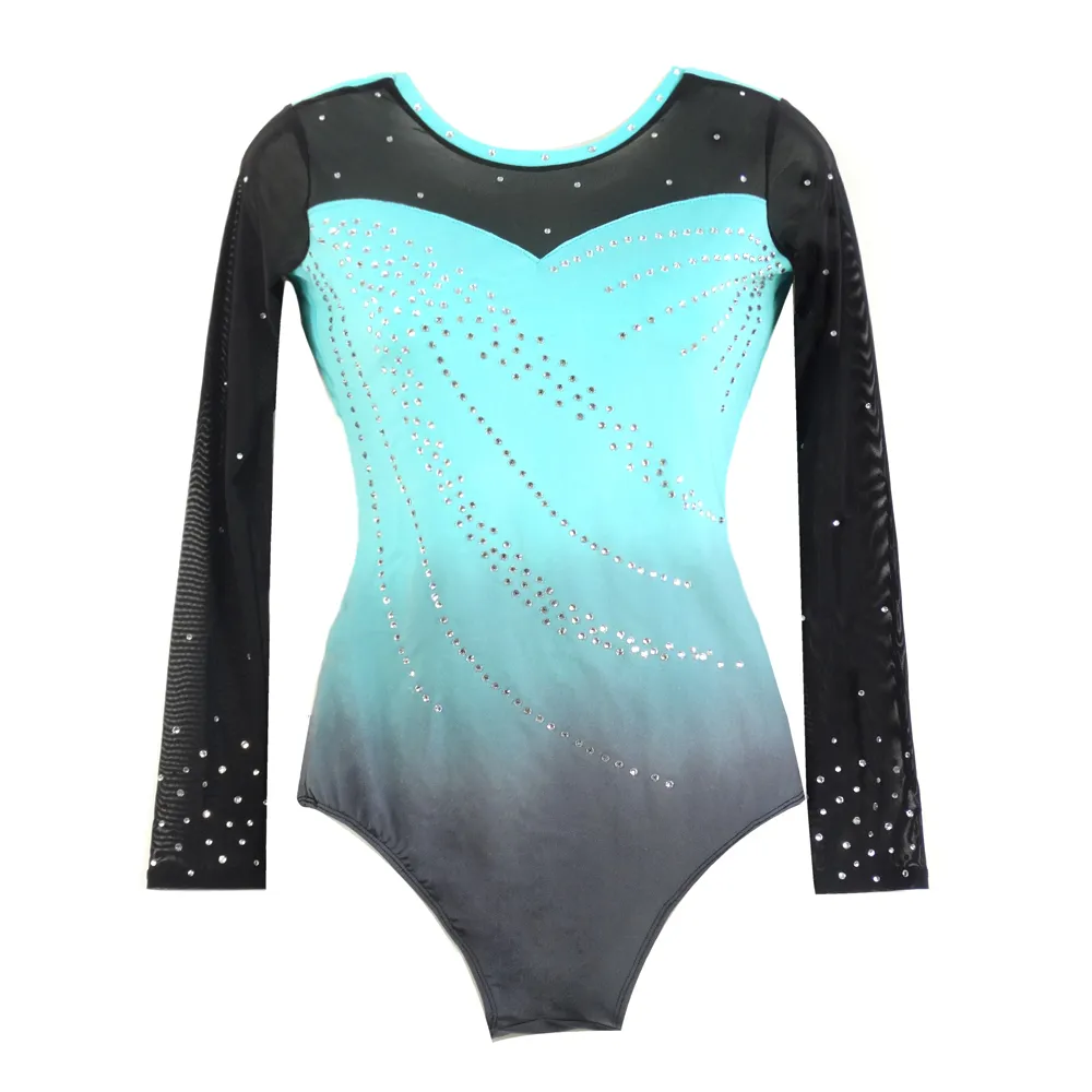 Girls Rhythmic Gymnastics Leotard Competition Grade Dance Bodysuit,  Swimmable Fabric, Ballroom Design From Bingdie, $55.28