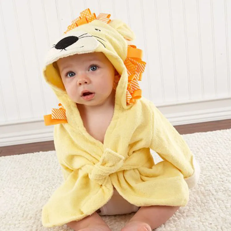 Spädbarn Baby Långärmad hoodies Bälte Badrockar Sleepwear Söt pojkar Tjejer djur öron Badrock Hooded Bath Robes Handdukar VT1162