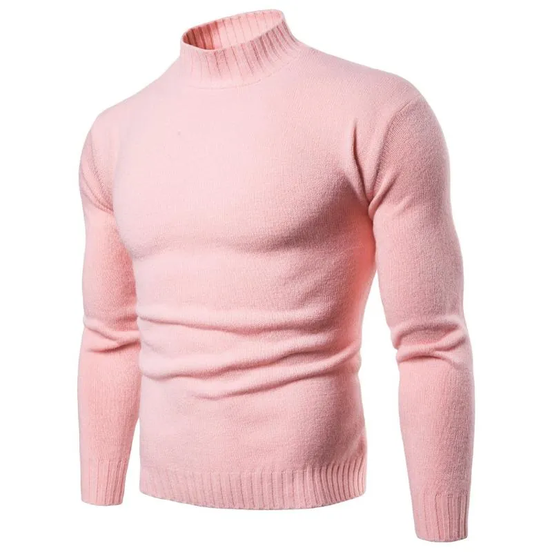 New Outono Mens Suéters Casual Masculino Turtleneck Homem Malha Sólida Camisas Slim Men Roupa Camisola Lazer Tops S-XXL