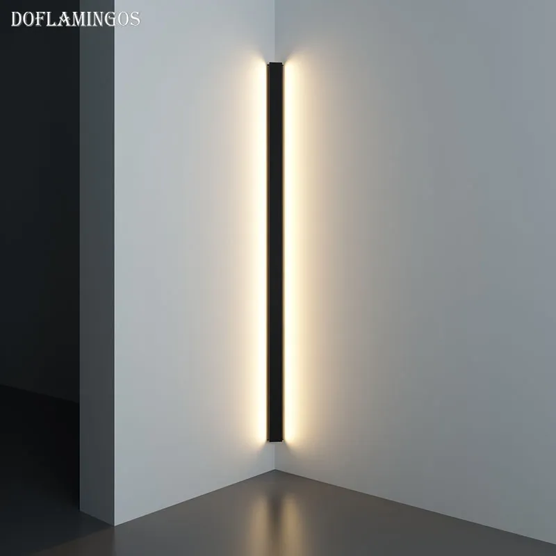 Lâmpada de parede LED de canto moderna minimalista luminária interna arandelas de parede escada 100 cm 150 cm quarto cabeceira casa luz corredor