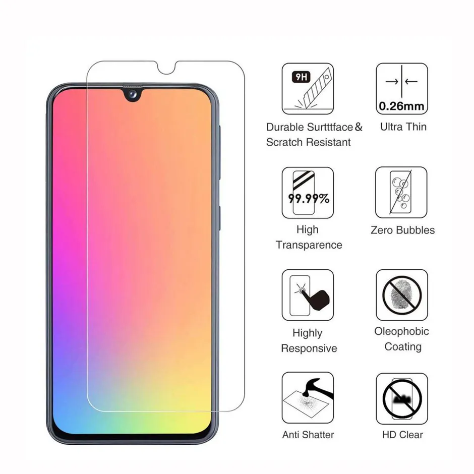 Protecteur d'écran de téléphone en verre trempé pour Samsung Galaxy A01 A11 A21 A315G A41 A51 A61 A71 5G A81 A91 A11S A21S A501 A701 A60 A60S 2.5D