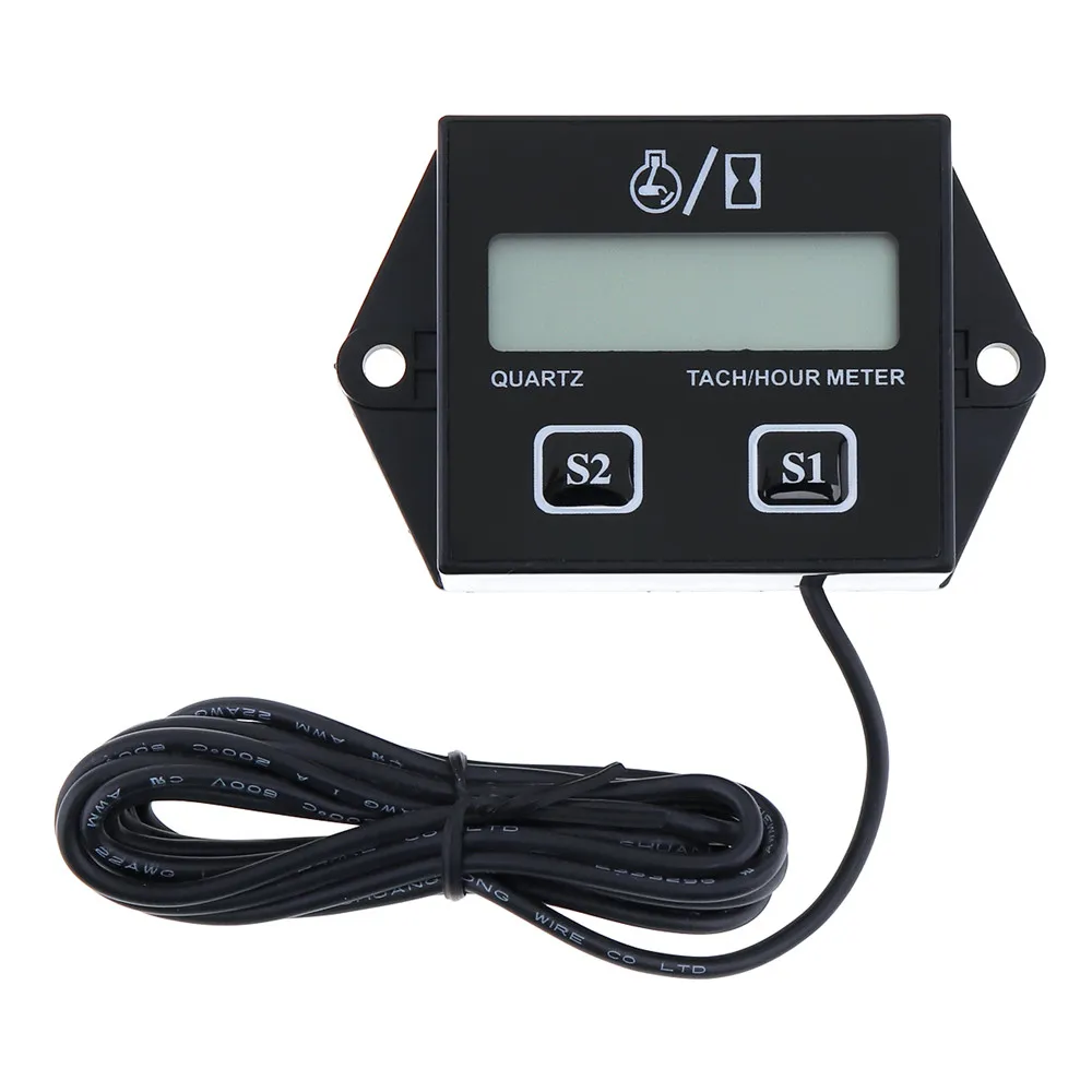 Freeshipping Hot Sale! IP65 Waterproof LCD Display Digital Tachometer Hour Meter for Motorcycle / Boat Engines