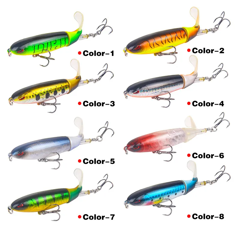 140mm/35g Top water Whopper Plopper Lures Soft Rotating Tail Fishing Lure Artificial Hard Bait Pencil Bait Fishing Tackle