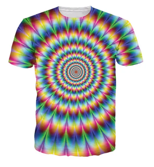 Yeni Moda Erkekler / Kadınlar Psychedelic Komik 3D T-shirt Rahat Kısa Kollu Tişört Yaz RZC0112 Tops