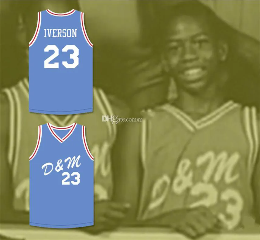 Allen Iverson # 23 AAU US Junior Retro Basketball Jersey Mens Stitched Custom Any Name Jerseys