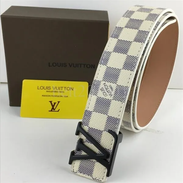 Cinturones Diseñador De Moda Los Hombres De Louis Vuitton De La Correa De  Cuero De Vaca Hebilla De Metal Liso Cinturones Vaqueros Sólidos Para Las  Mujeres Con El Cuadro De 12,94 €