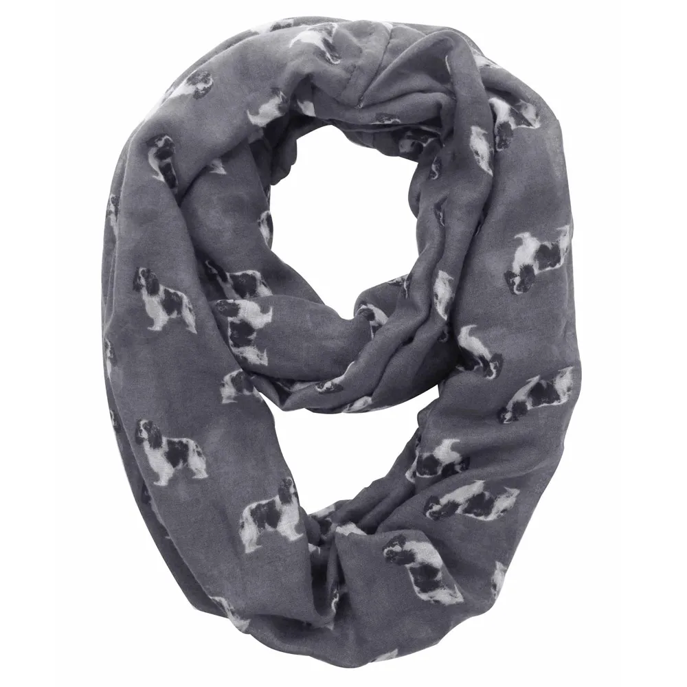 Bandanas King Charles Spaniel imprimé chien pour femme - Écharpe tube à boucle infini - Doux et léger - Idée cadeau pour chiot