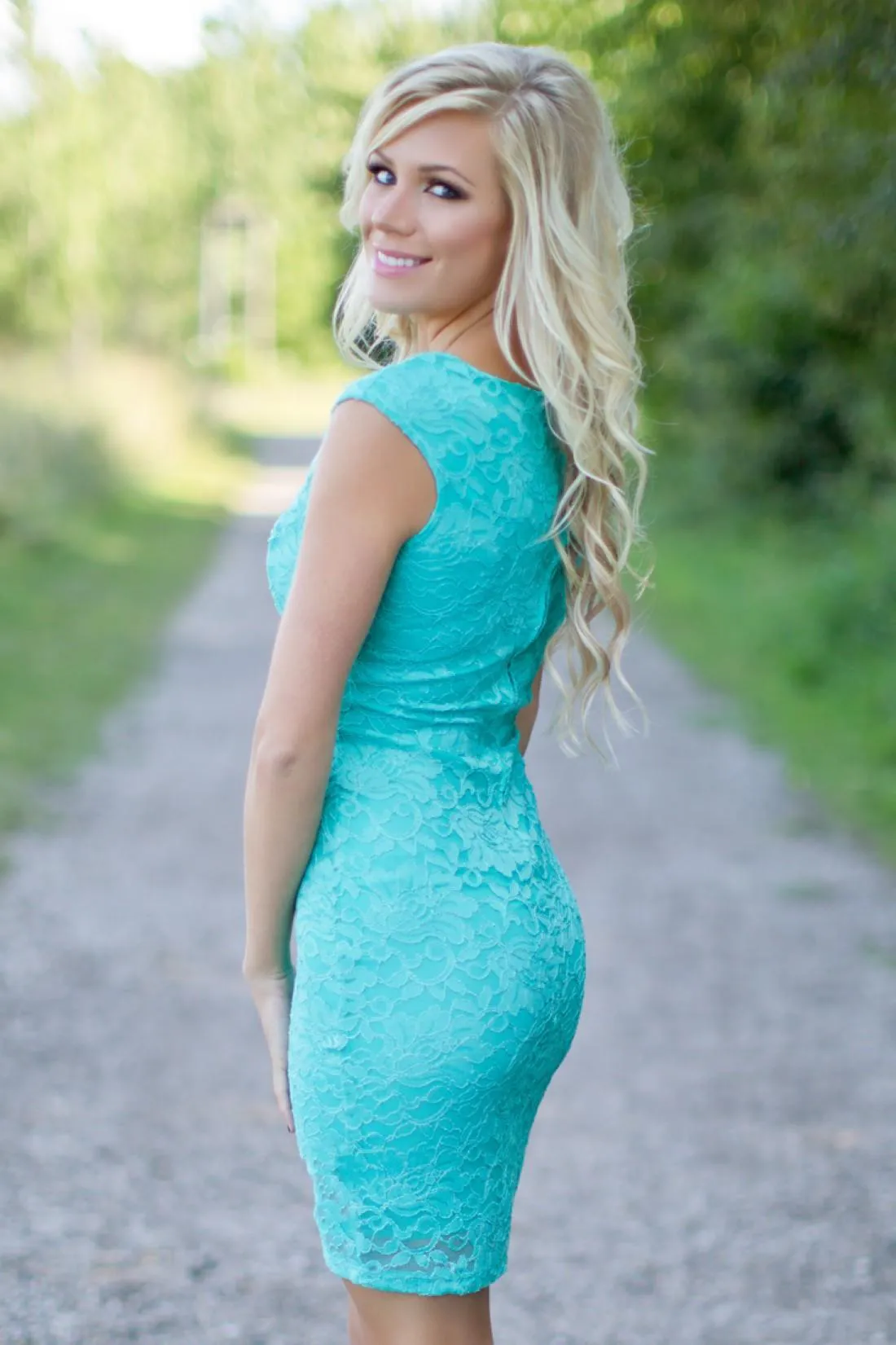 short mint bridesmaid dresses Graceful Short Sleeves Lotus Leaf Backless Bridesmaids Dress Frenulum