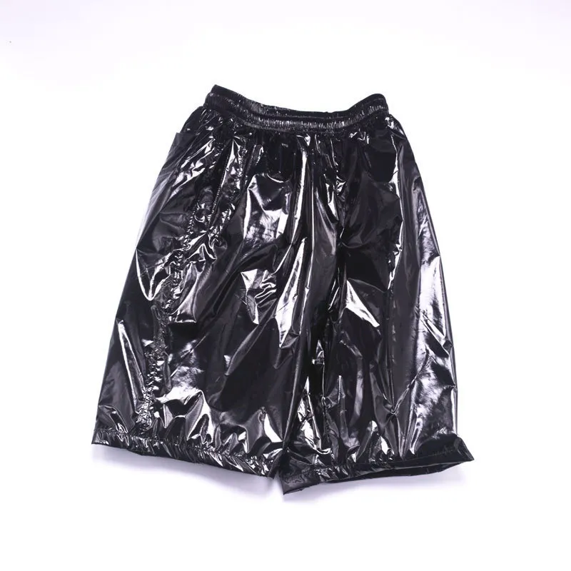 Fashion Men Shiny Metallic Shorts Night Club Dancing Wear Sexy Shorts Plus size 8XL Summer Motorcycle Metallic Short Pants X9097 Y200511