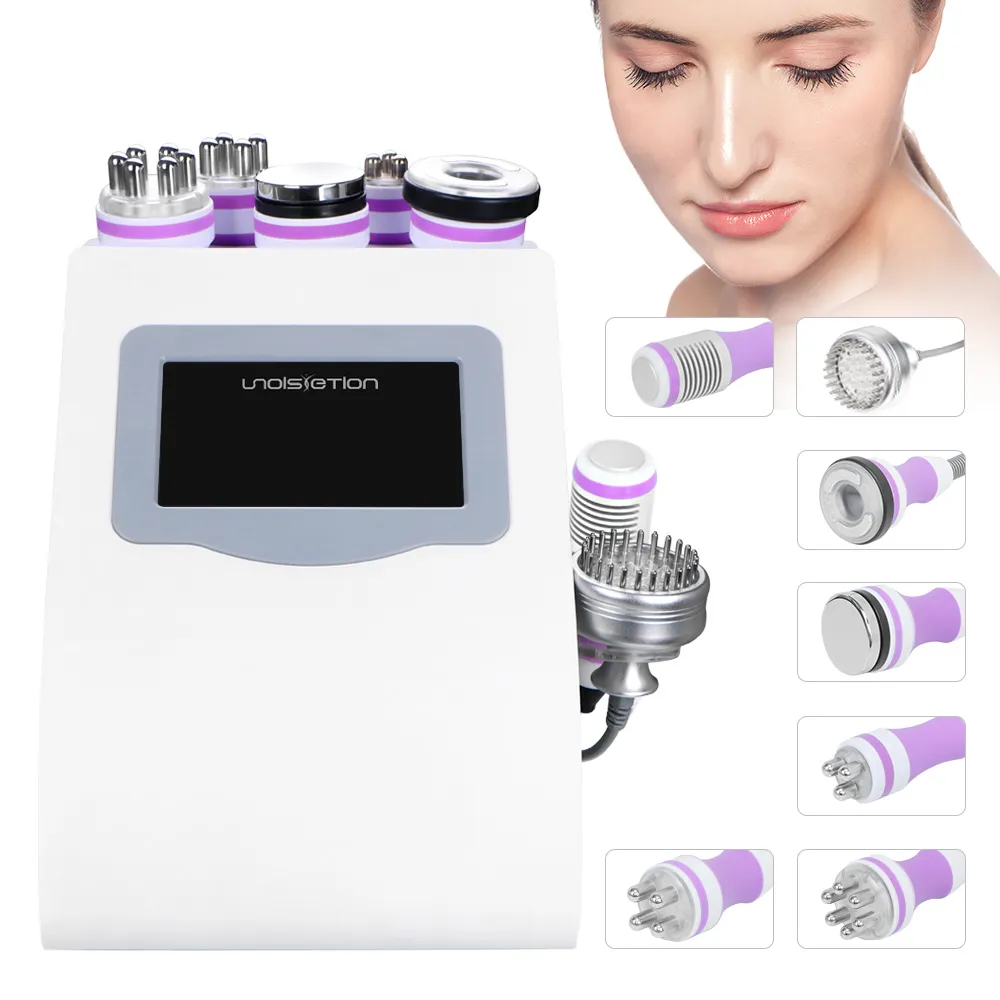 Unoisetion Cavitation Vacuum RF 슬리밍 장비 Multipolar 3 Polar Radio Frequency Skin 조임 장치 냉각 헤드 수축 모공