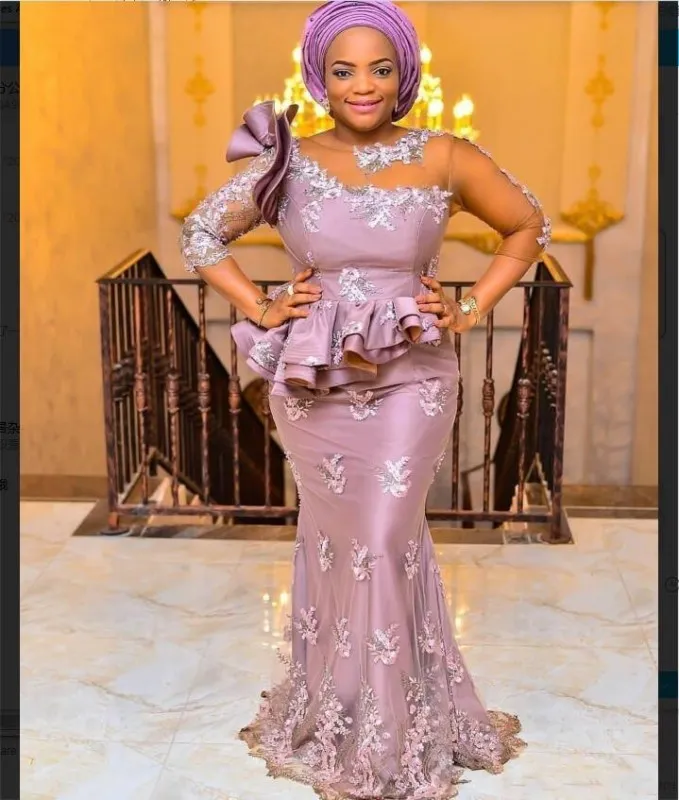 Aso ebi lace gown styles sale