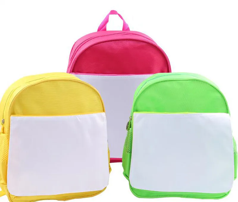 30 pièces sublimation bricolage blanc enfants enfants cartable maternelle livre sac impression par transfert à chaud