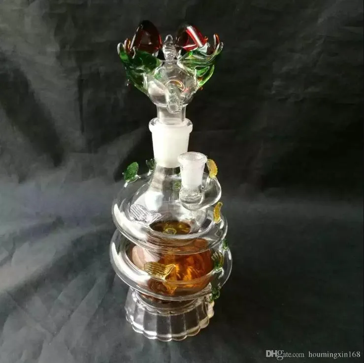 Narguilé d'eau de dragon de plat rond ﾠ, bongs en verre en gros, tuyaux d'eau en verre de brûleur à mazout, accessoires de tuyau de fumée