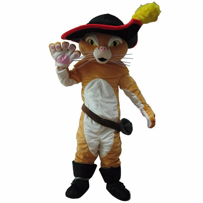 2019 Factory Outlets hot costumes Puss In Boots Mascot Costume Pussy Cat Mascot Costume Free Shipping