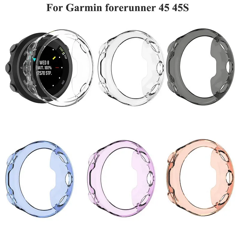 سيليكون حالة تغطية ل garmin forerunner 45 45s الذكية ووتش tpu حامي الإطار شل ل garmin 45/45 ثانية سوار الملحقات بالجملة