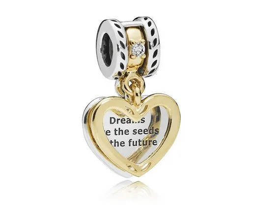 Convient aux bracelets Pandora 30pcs Dream Seeds Heart Silver Charms Bead Dangle Charm Perles Pour La Vente En Gros Diy European Sterling Collier Bijoux