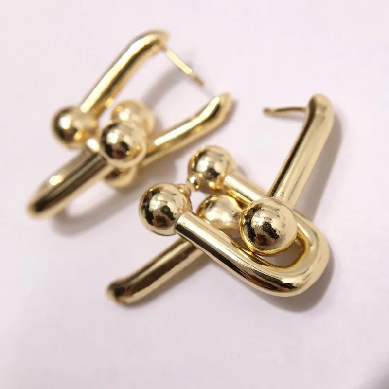 S Fashion Titanium Steel Jewelry Burst Burse Cring Cerrings 2 секция u Chain Ear Nail5702454