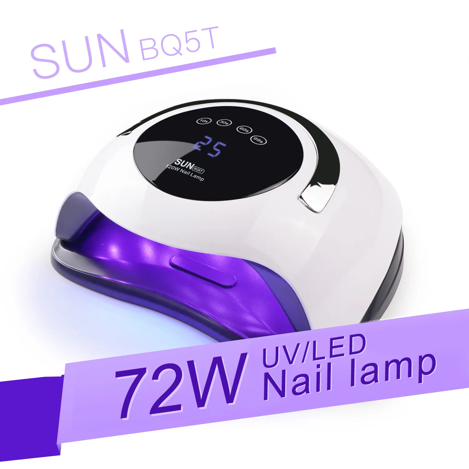 SUN BQ5T 72/90W UV LED Nail Lamp For Drying Gel Polish Nail Dryer LCD Display High Powder Auto Sensing Lamp for All Gels LY191228