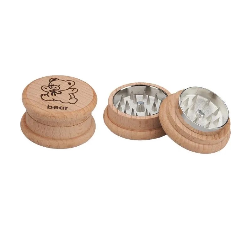 tubo 54 mm de moedor de fumaça de madeira de 54 mm com pequenos padrões de urso