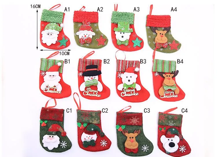 Weihnachtsstrumpf Santa Claus Sock Mini Geschenktasche Kinder Weihnachtsdekoration Süßigkeiten Bauer Weihnachtsbaum Ornamente Lieferungen