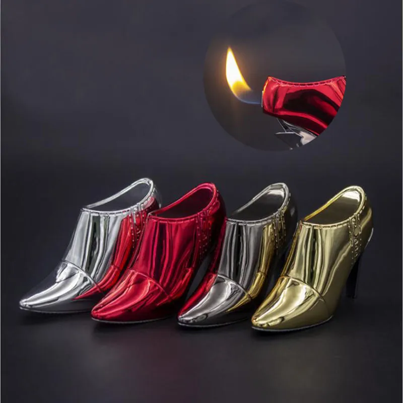 Creative Fashion High Heels Lighter Open Fire New Exotic Shoes Gas Inflatable Mini Lighter