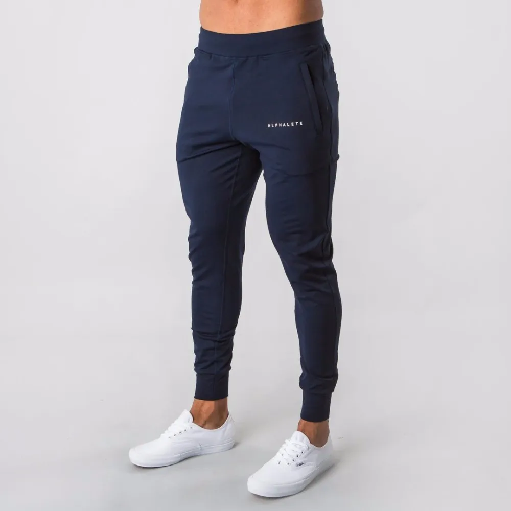 ALPHALETE New Style Mens Brand Jogger Sweatpants Man Gyms Workout Fitness  Cotton Trousers Male Casual Fashion Skinny Track Pants