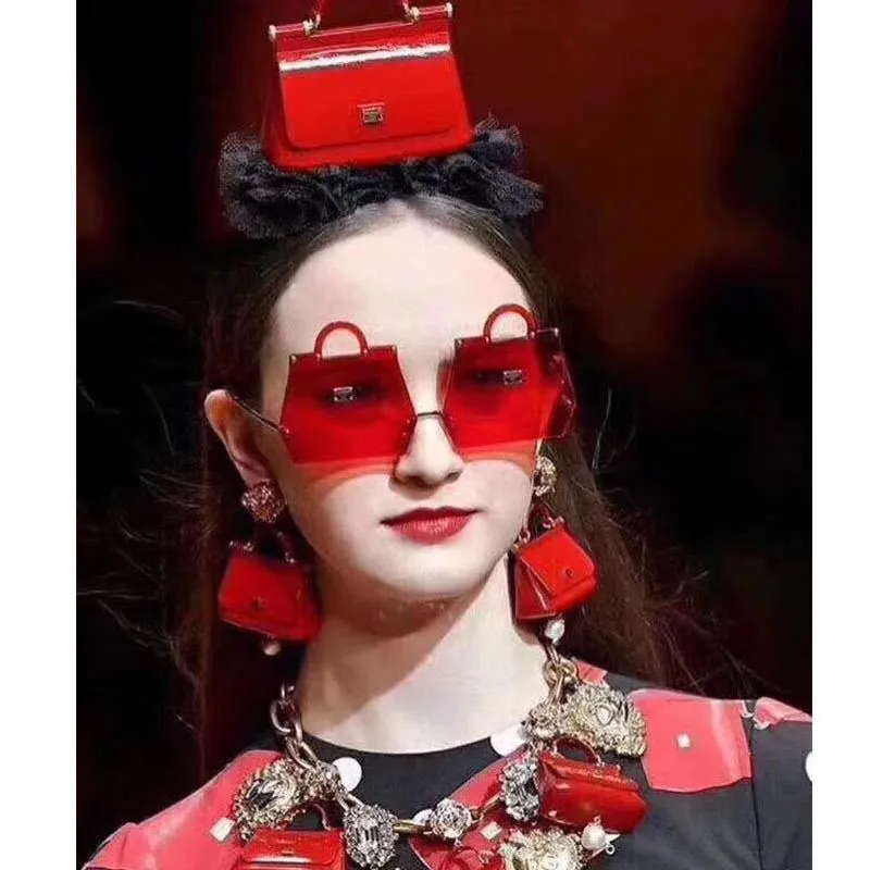 Novo 2019 Moda Bag Óculos de Sol de Flama Mulheres Homens Rimless Wave Sol Óculos Óculos Luxo Luxo Trending Estreito Clássico Pop Sunglasses