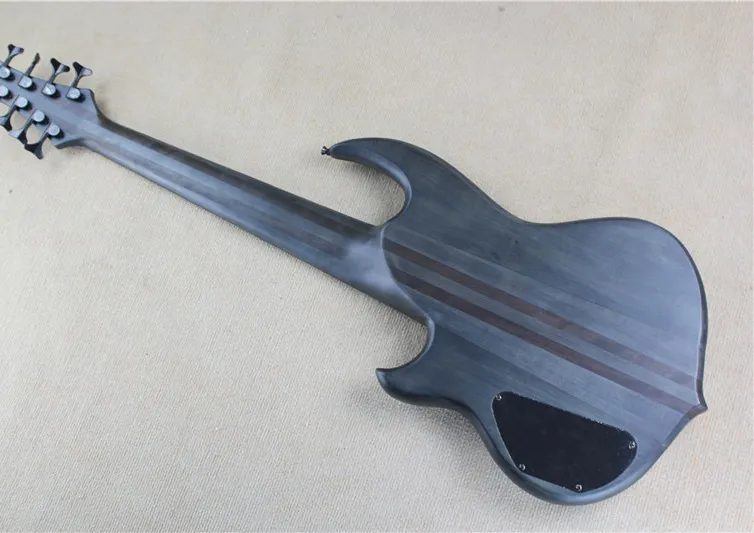DHgate.com:8-String Matte Black Neck-Thru-Body Mongrel