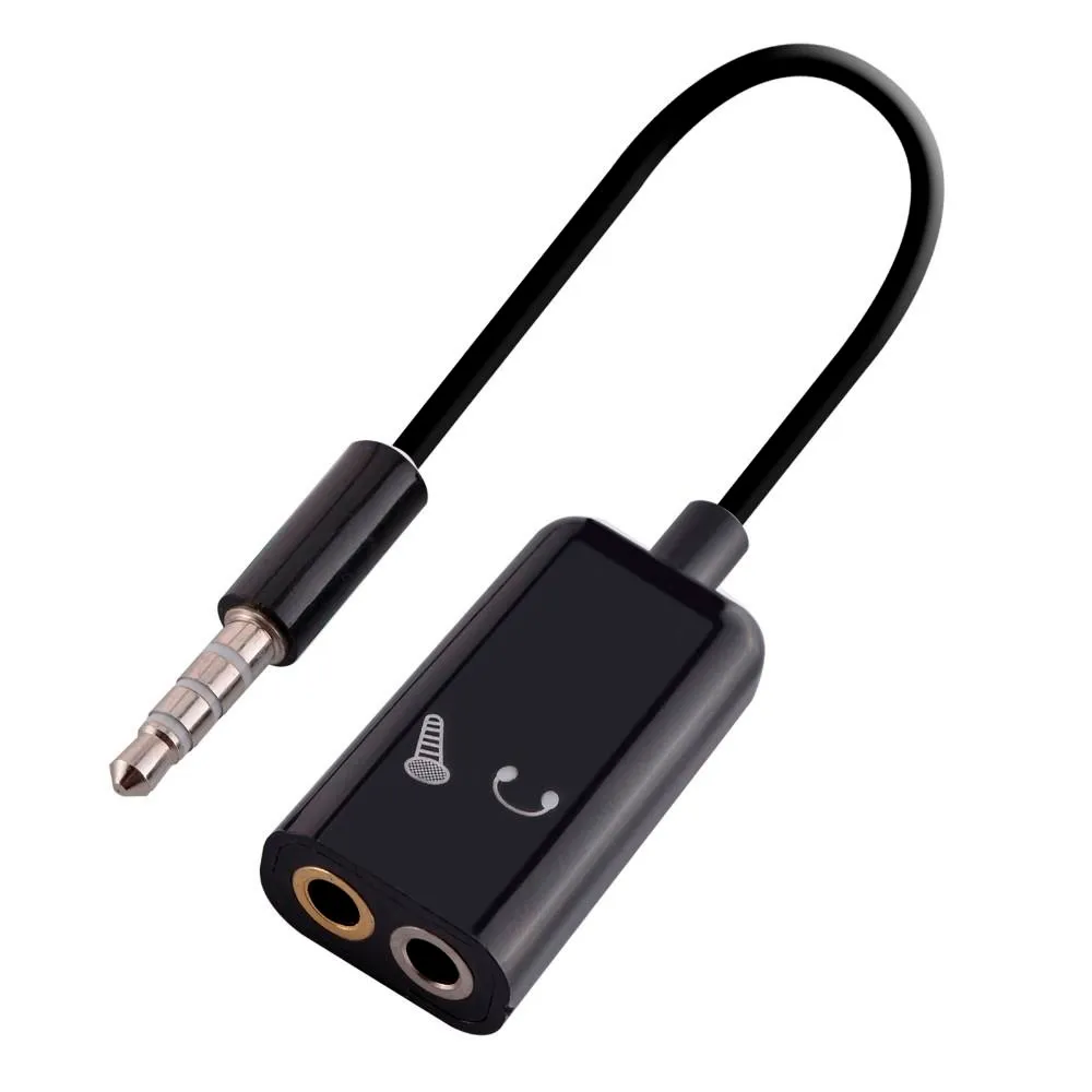 3.5mm AUX Erkek Kadın Ses Kablosu Splitter Adaptörü için Akıllı Android Telefon PC MP3