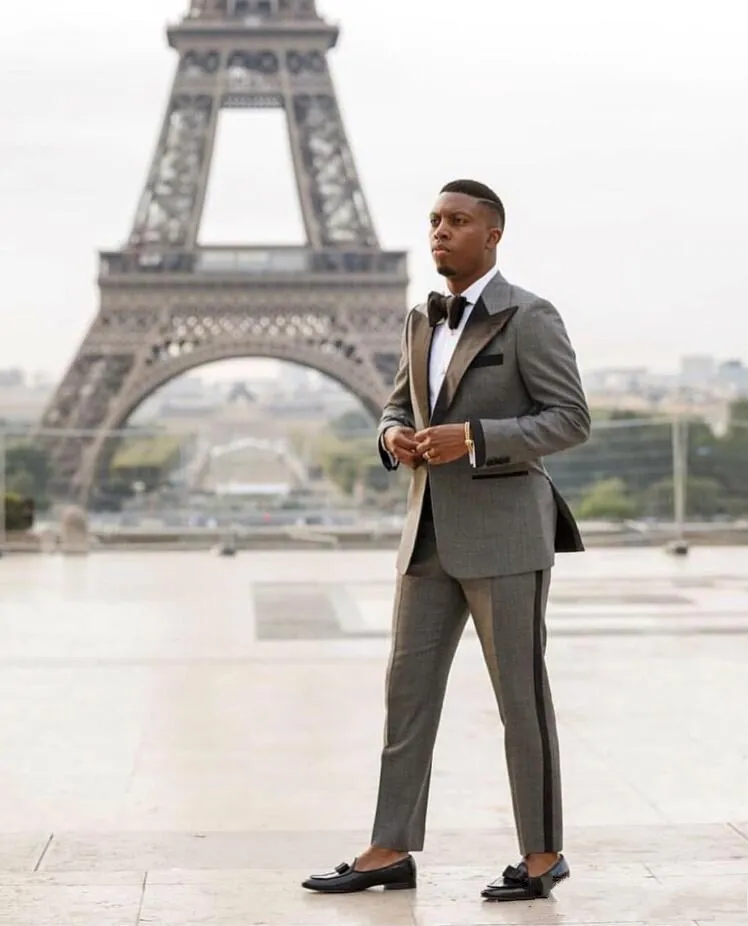 One Button Gray Groom Tuxedos For Wedding Prom Party Best Man Jacket Pants Tie From Finished123 86.75 DHgate.Com