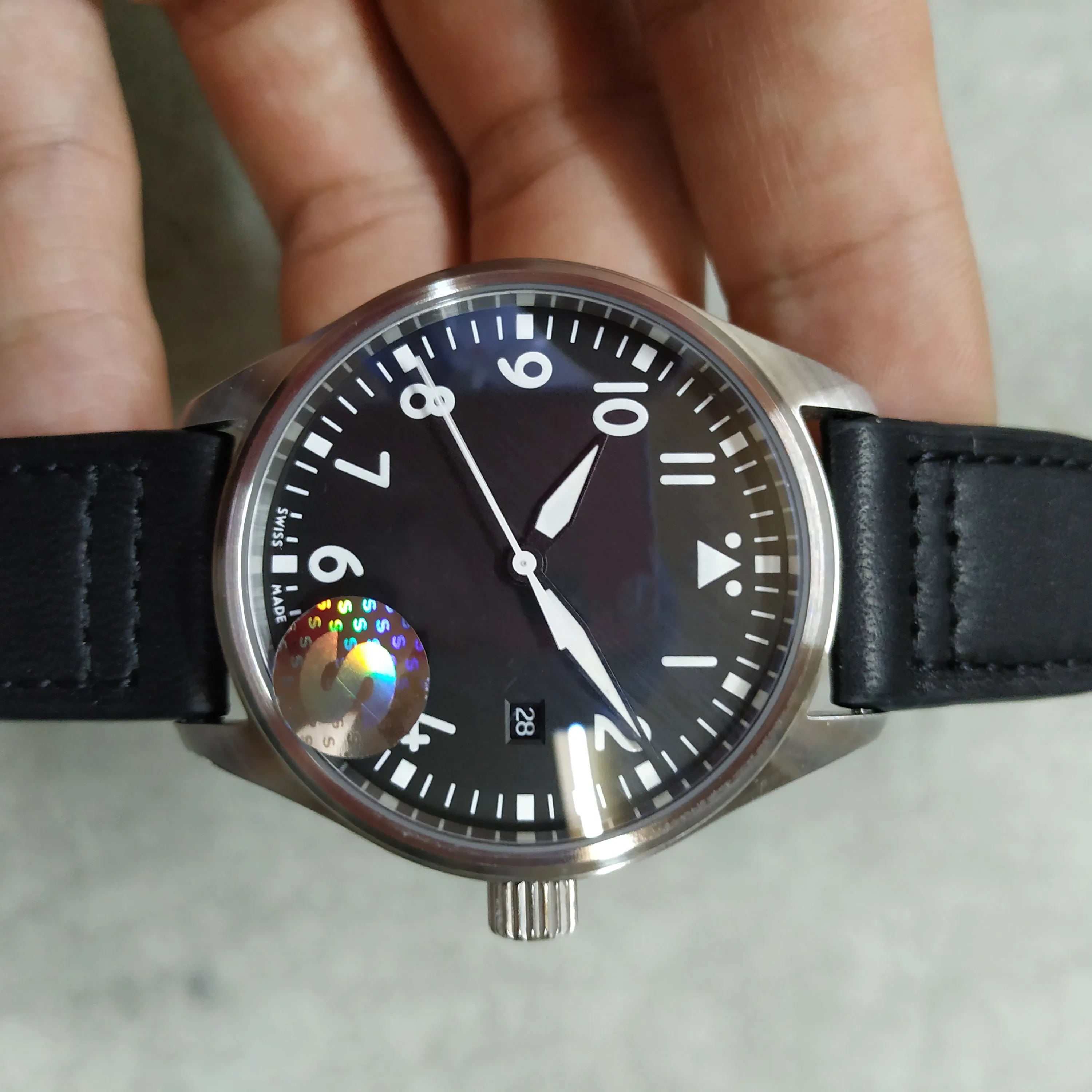 Hot Sale Automatisk rörelse Läder Svart Urtavla Datum 40mm Herrmode IW324010 PILOT'S MARK XVIII WATCHES