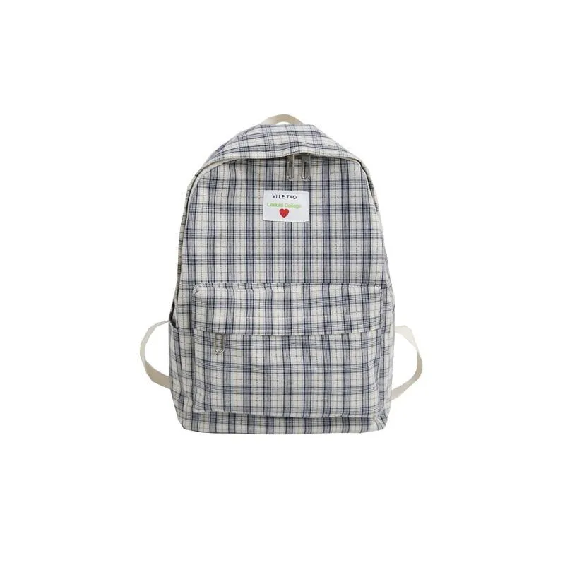 Neue Plaid Leinwand Frauen Rucksack Koreanische Hochschule Stil Schultaschen Für Jugendliche Weibliche Reise Rucksäcke Mädchen Mochilas