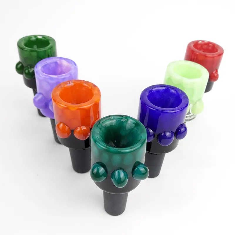 Glasschalen Glas auf Glasrutsche Schüssel andere Rauchzubehör für Bongs Schöne Rutschschale Stück Grüne schwarze männliche 14 -mm -Gelenk für Wasserrohre