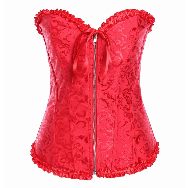 Non-padded lace bustier - Dark red - Ladies