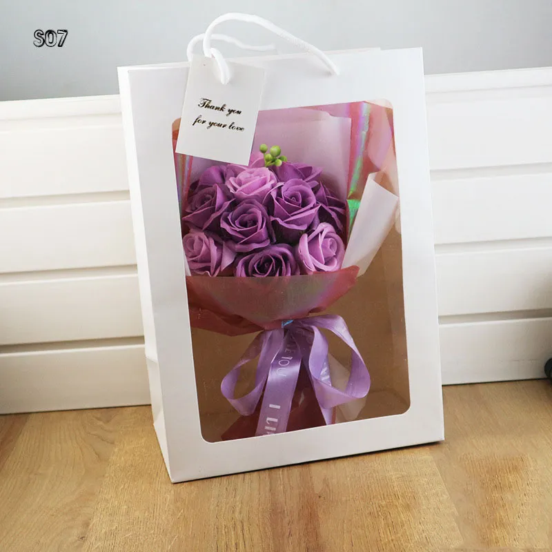 креативный праздничный подарок букет мыло букет цветов со светодиодами для подруги рождество подарок на день святого валентина имитация розы цветы