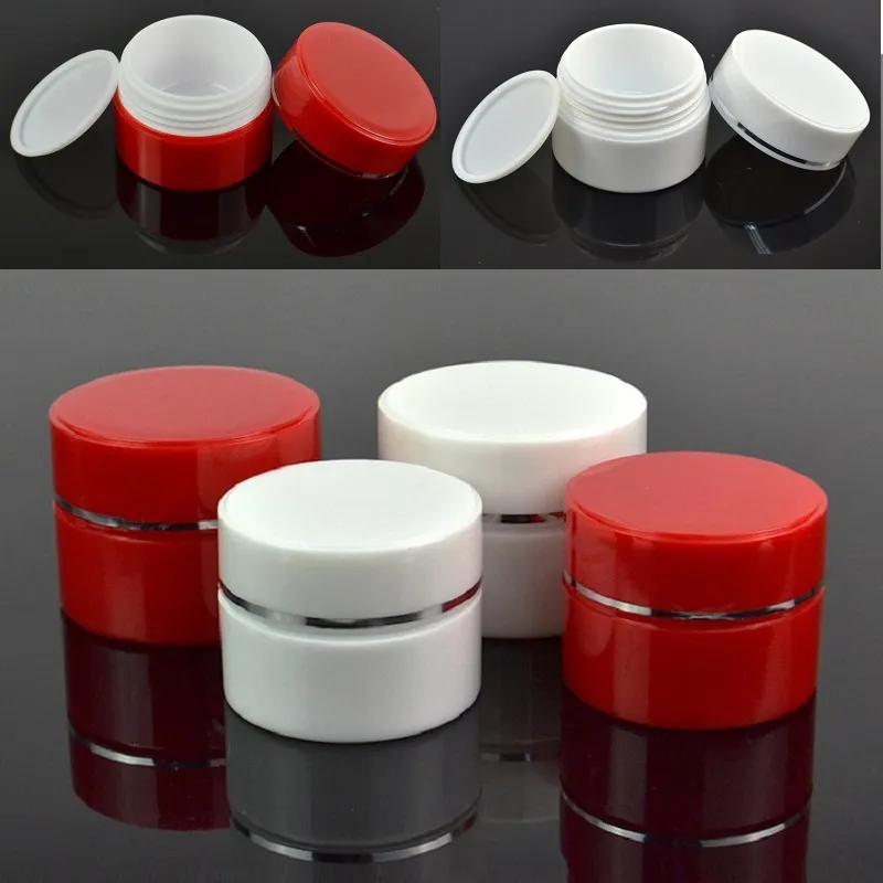 Pots en plastique vides, pot cosmétique, baume à lèvres, crème, bouteille ronde avec doublure intérieure en PP pour le visage, les mains et le corps, 15g 30g