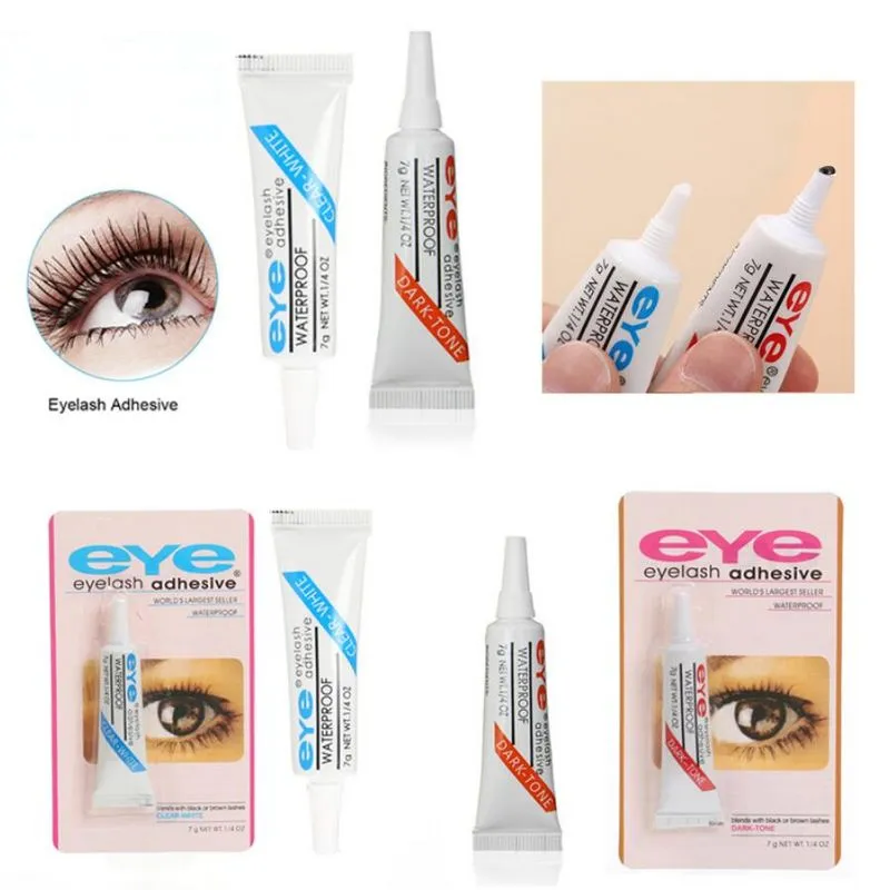 Schwarz und Weiß Praktischer Wimpernkleber Klarweiß / Dunkelschwarz Wasserdichter Kleber für falsche Wimpern Make-up Wimpernkleber niedrigster Preis DHL