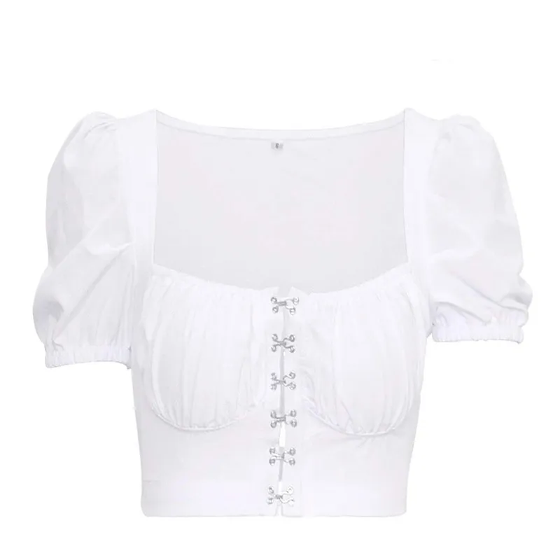 T Shirt Girocollo Con Scollo Quadrato T Shirt Manica Corta Taglio