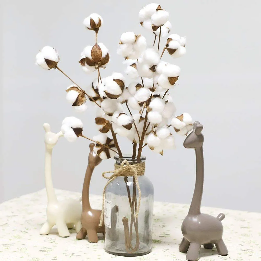 wedding decoration table centerpieces flower Naturally Dried Cotton Stems Farmhouse Artificial Flower Filler Floral Decor #XTN