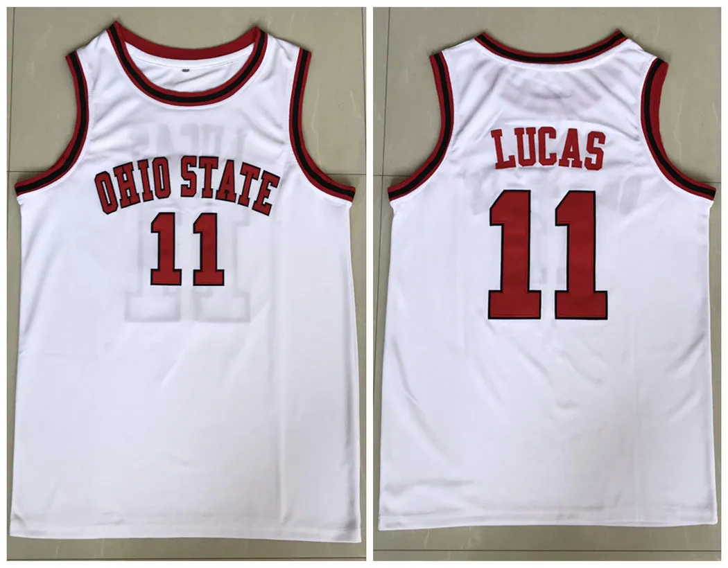 Jerry Lucas 11 Ohio State Buckeyes College Retro Basketball Jersey