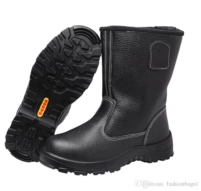 Hombres de Seguridad Acero Zapatos Vaca Gamuza Botas de trabajo resistente a los Bota