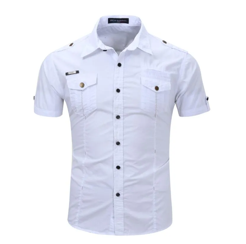 İlkbahar ve Sonbahar Tasarımcı Gömlek erkek Casual Yaka Uzun Kollu Katı Renk Gömlek 4 Renkler